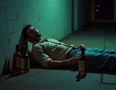 У мужчины передозировка алкоголем